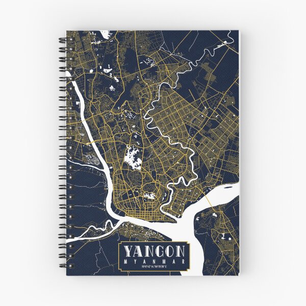 Item preview, Yangon City Map of Myanmar - Gold Art Deco designed and sold by deMAP.
