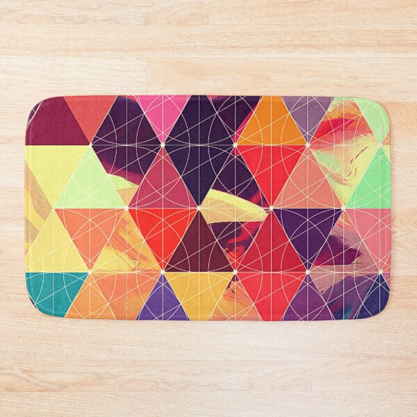 Item preview, Abstract geometric multicolor triangles polygon circles pattern designed and sold by cutecrazytshirt.