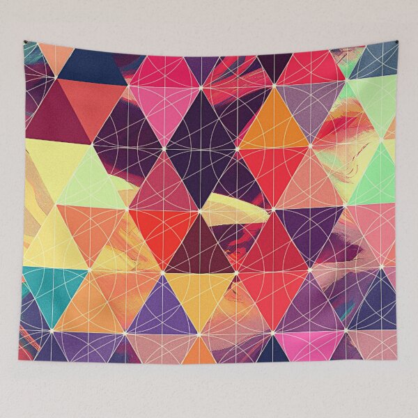 Item preview, Abstract geometric multicolor triangles polygon circles pattern designed and sold by cutecrazytshirt.