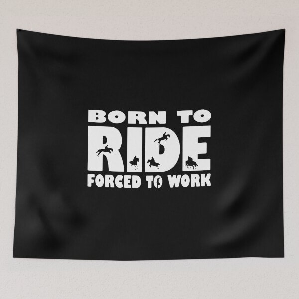 Item preview, Born to Ride Forced To Work Evolution of Horse Riding Vaulting Gift Premium Apparel Funny Holiday Xmas designed and sold by DesignByHeartUK.