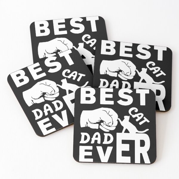 Item preview, Best Cat Dad Ever Fist Bump Love Cat Animal Art Design Happy Apparel Essential Inspiration Joy Mood Funny Cat designed and sold by DesignByHeartUK.