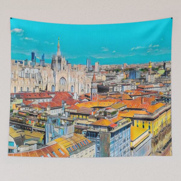 Artikelvorschau, Skyline von Mailand entworfen und verkauft von Sofia-Draws.