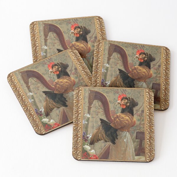 Item preview, Charming Harpist Hen designed and sold by MuseumOfFineArtChickens GiftShop.