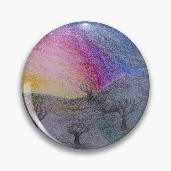 Item preview, Rainbow sky winter trees landscape designed and sold by Rebekah Gavra.