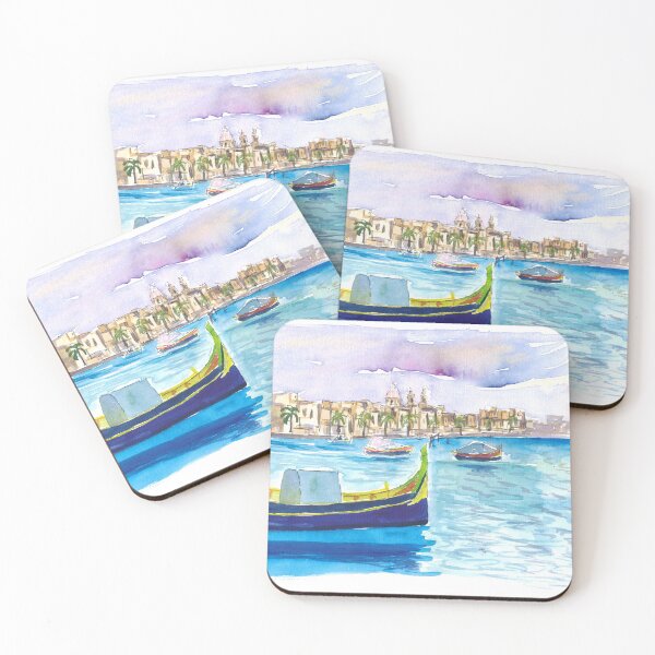 Item preview, Marsaxlokk Picturesque fishing village scene in Malta designed and sold by artshop77.