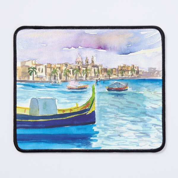 Item preview, Marsaxlokk Picturesque fishing village scene in Malta designed and sold by artshop77.