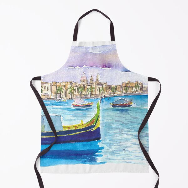Item preview, Marsaxlokk Picturesque fishing village scene in Malta designed and sold by artshop77.