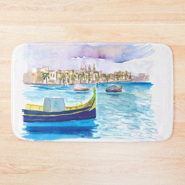 Item preview, Marsaxlokk Picturesque fishing village scene in Malta designed and sold by artshop77.