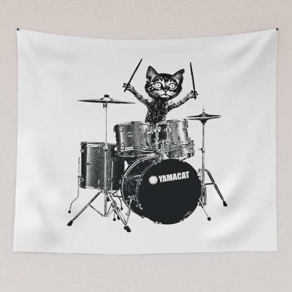 Item preview, Cat Drummer Drumming designed and sold by Go Logo Designs.