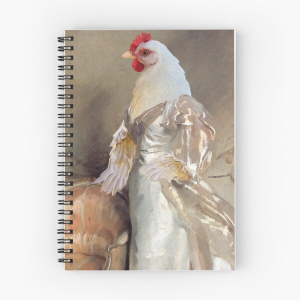 Item preview, Hen Portrait in Satin designed and sold by MuseumOfFineArtChickens GiftShop.