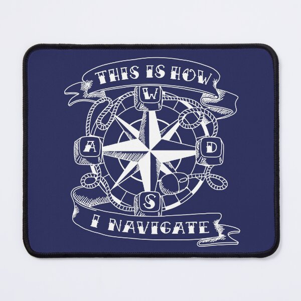 Item preview, WSAD gamer compass in retro style white designed and sold by naligmaDesign.