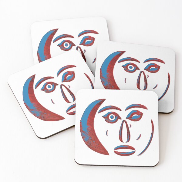 Item preview, ABSTRACT FEMALE FACE WITH CEOMETRIC MOONS - WINK OF THE MOON designed and sold by Ralek.