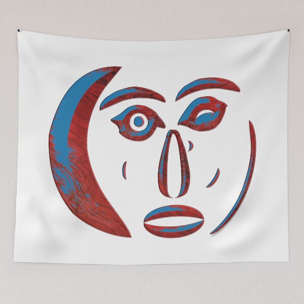 Item preview, ABSTRACT FEMALE FACE WITH CEOMETRIC MOONS - WINK OF THE MOON designed and sold by Ralek.