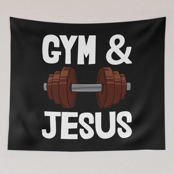 Item preview, Gym & Jesus Dumbbell designed and sold by Bendthetrend.