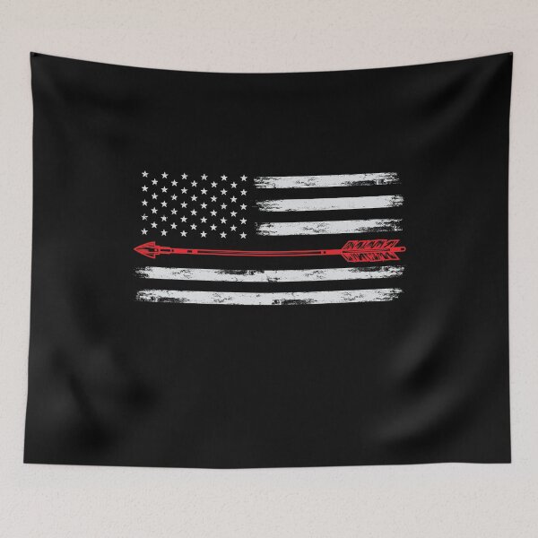 Artikelvorschau, Bogenschießen Bogen und USA Flagge für Bogenschützen entworfen und verkauft von Arneeeeee.