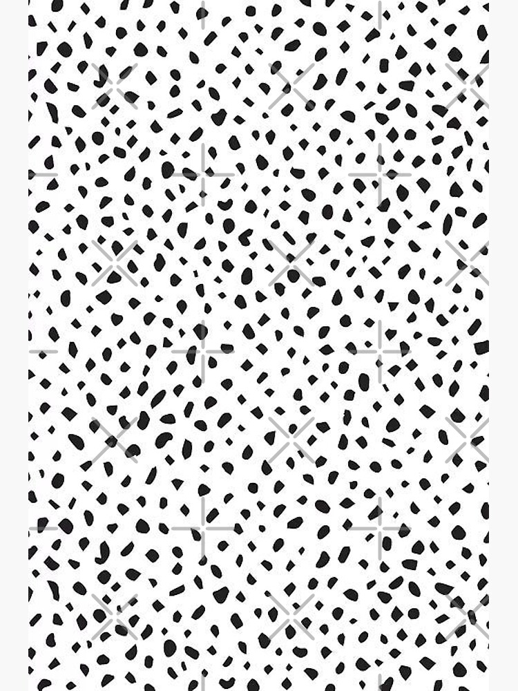 Preppy Brush Stroke Dotty Pattern Black and White | Art Board Print