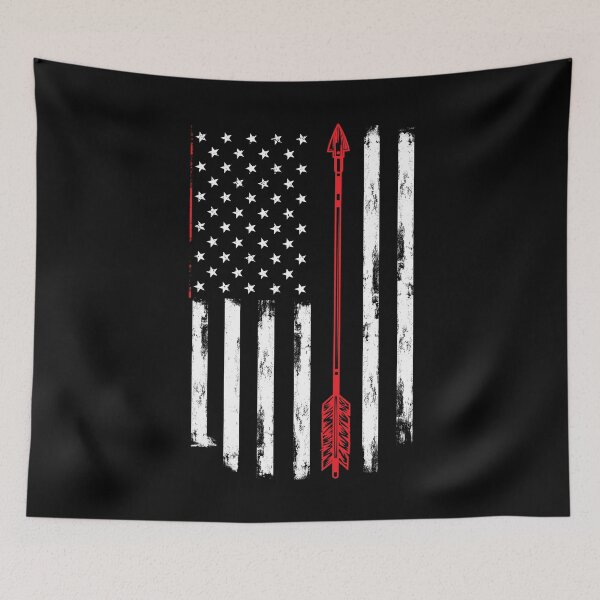Artikelvorschau, Bogenschießen Bogen und USA Flagge für Bogenschützen entworfen und verkauft von Arneeeeee.