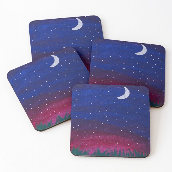 Item preview, Grass moon  and stars designed and sold by Rebekah Gavra.