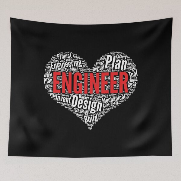 Item preview, Engineer Heart Shape Word Cloud Design print designed and sold by theodoros20.