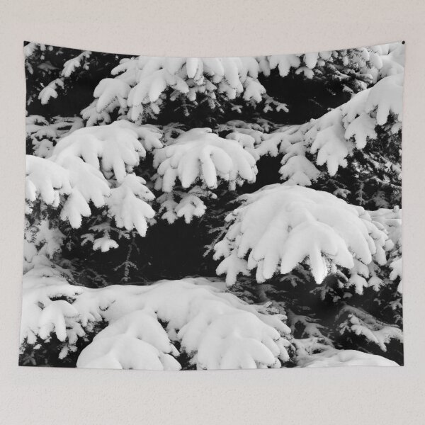 Item preview, Black and white snowy evergreen fir tree background designed and sold by by-jwp.