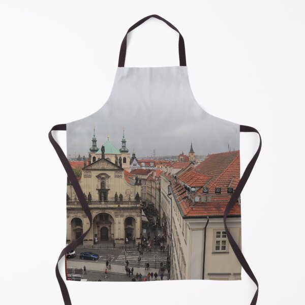 Item preview, Autumnal landscape - Prague - view of the city - European architecture - Church - red, yellow, brown, green, pink designed and sold by AlessiaCar.