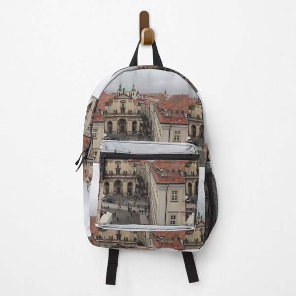 Item preview, Autumnal landscape - Prague - view of the city - European architecture - Church - red, yellow, brown, green, pink designed and sold by AlessiaCar.