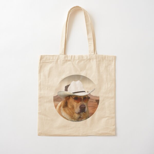 Doggo Stickers: Cowboy Cotton Tote Bag