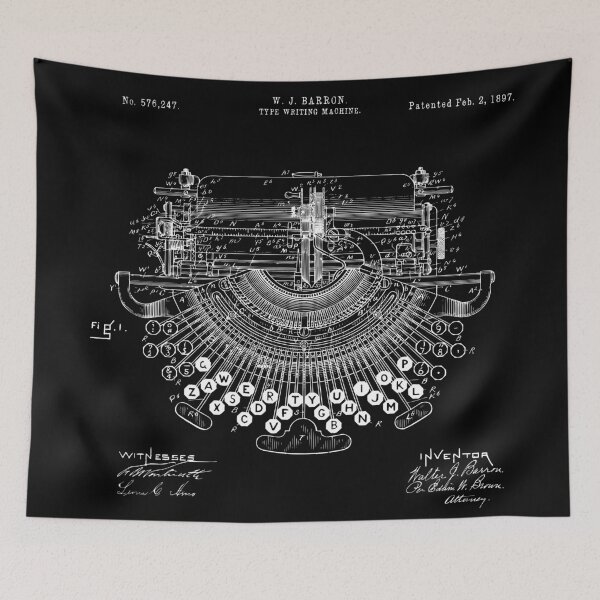 Item preview, Typewriting Machine Vintage Patent Art 1897 designed and sold by LadyMay Vintage.