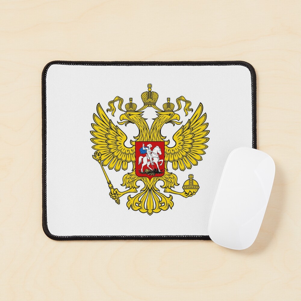 [4x] 3cm x 8cm Russian Flag Coat of Arms Sticker