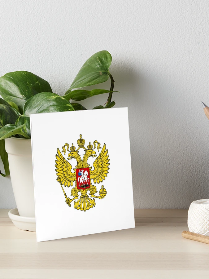 [4x] 3cm x 8cm Russian Flag Coat of Arms Sticker