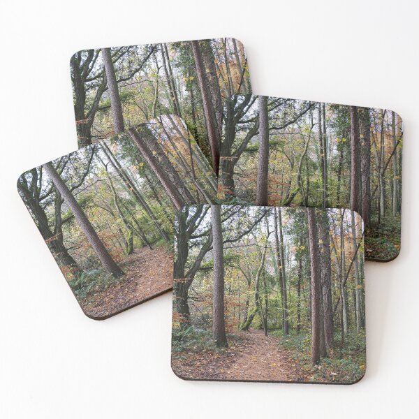 Item preview, Autumn Woodland Path - Leaves Fallen From Trees designed and sold by Harmony Of The Mind.