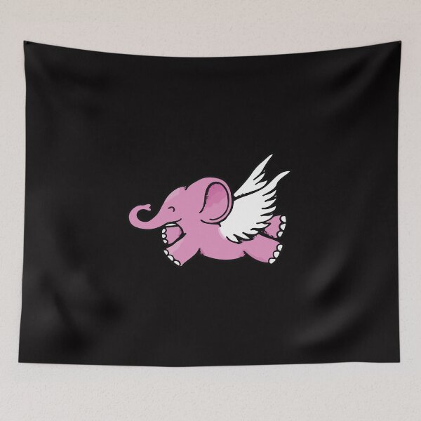 Item preview, Flying Pink Elephant with Wings designed and sold by Sennaya.