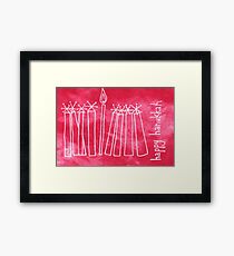 Happy Hanukkah (Hanukkiah) Framed Print