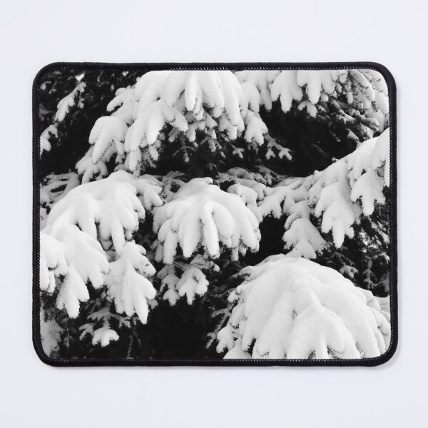 Item preview, Black and white snowy evergreen fir tree background designed and sold by by-jwp.