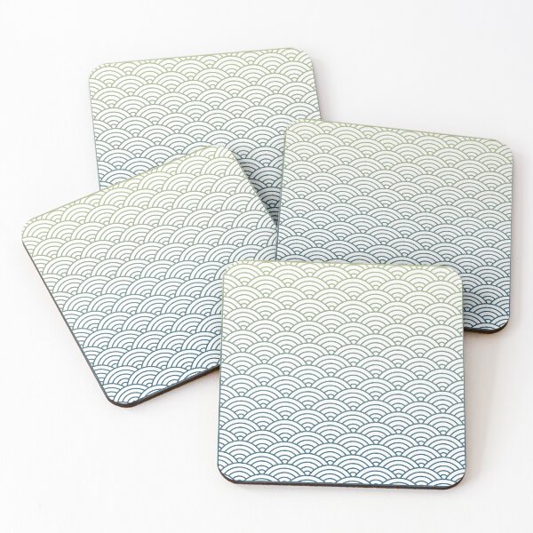 Item preview, Japanese wave pattern with gradient designed and sold by naligmaDesign.