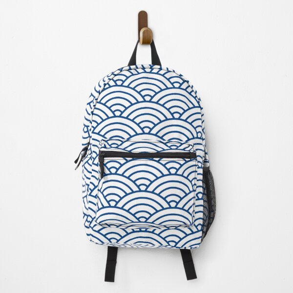 Item preview, Japanese wave pattern in blue designed and sold by naligmaDesign.