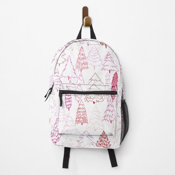 Item preview, Pink Scribble Christmas Trees - White designed and sold by marieofroumania.