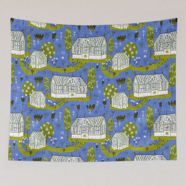 Item preview, Victorian Greenhouse Blue designed and sold by susycosta.