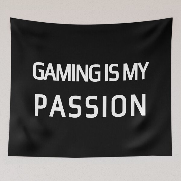 Item preview, Typography Gaming is my passion Black designed and sold by Rainbows Rock.