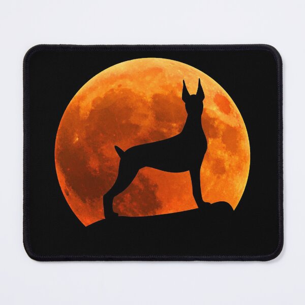 Item preview, doberman Dog Silhouette in moon gift designed and sold by alaechamlal.