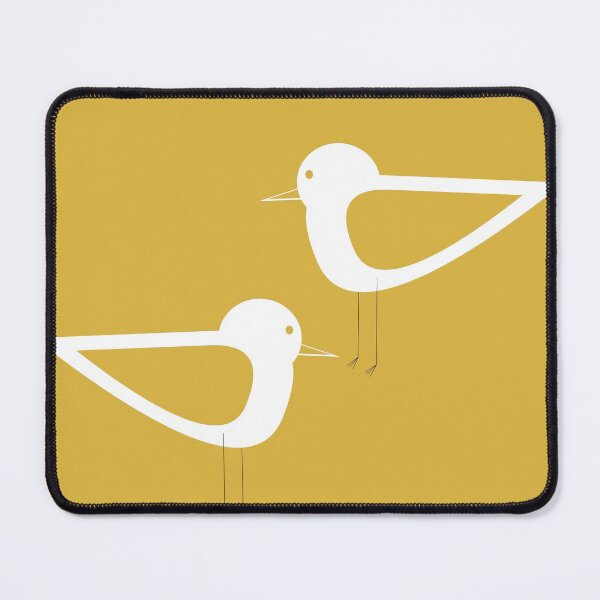 Item preview, Shorebird Pair in Light Mustard Yellow and White. Minimalist. Clean. Cute. Coastal designed and sold by kierkegaard.