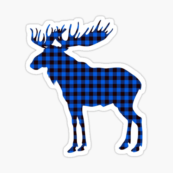Item preview, Blue Buffalo Plaid Rustic Moose Pattern designed and sold by TrashPandaCreative.