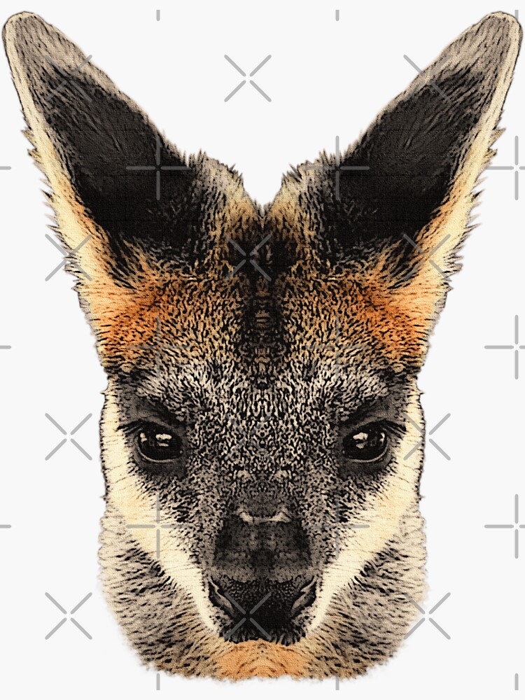 "wallaby, australian animal designs, animal print kids clothes" Sticker