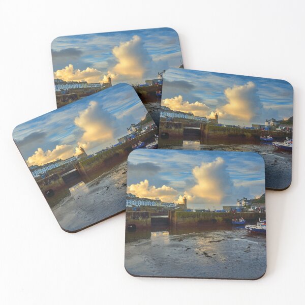 Item preview, Fishing boats in Porthleven Harbour at sunrise designed and sold by VnGphoto.