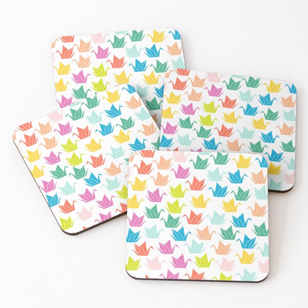 Item preview, Rainbow Origami Crane Pattern on White Background designed and sold by kapotka.