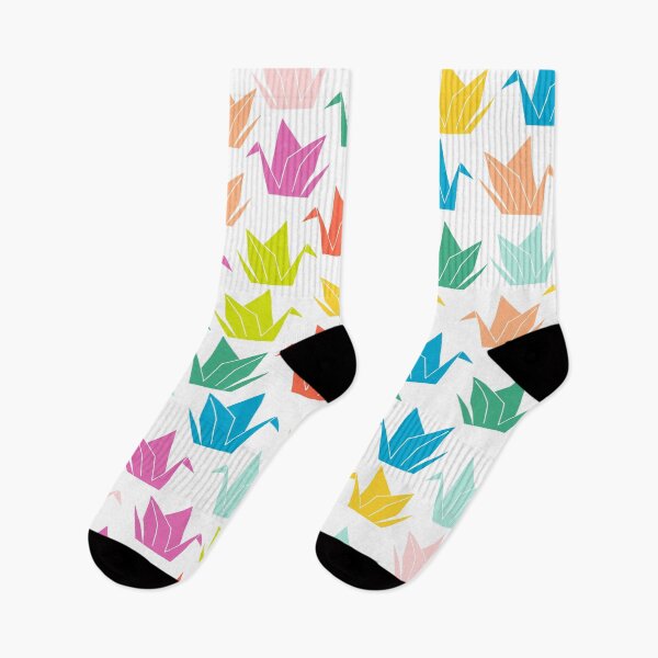 Item preview, Rainbow Origami Crane Pattern on White Background designed and sold by kapotka.
