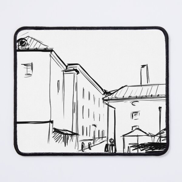 Item preview, Ink sketch of Salzburg houses designed and sold by Barbara Baumann Illustration.