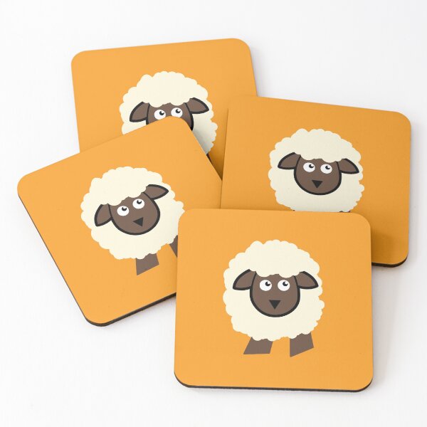 Item preview, Fluffy brown and cream cartoon sheep pattern  designed and sold by LukjanovArt.