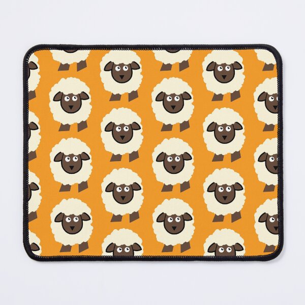 Item preview, Fluffy brown and cream cartoon sheep pattern designed and sold by LukjanovArt.
