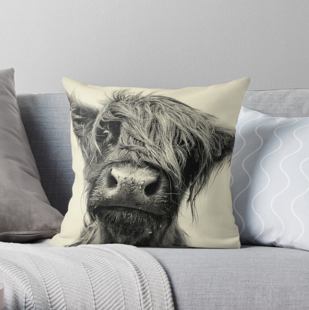 cow skin throw pillows